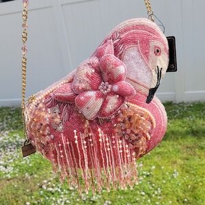 Mary Frances A Leg To Stand Flamingo Crossbody Bag